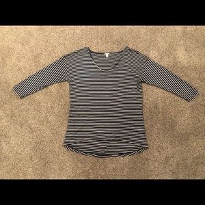 J Crew Navy and White Stripe Shirt Size Small